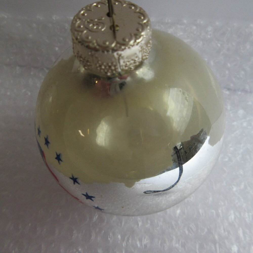 USA God Bless America Glass Christmas Ornament & Avon Patriotic Flag Lot of 4 - Picture 11 of 15
